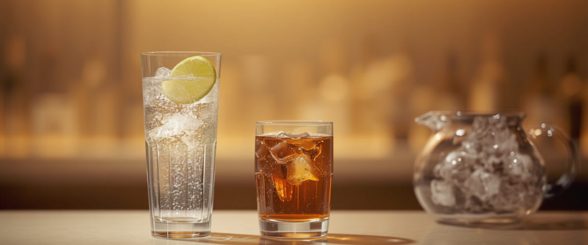 カウンターに並ぶノンアルコールの飲み物